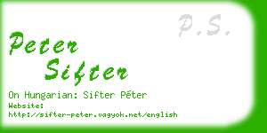 peter sifter business card